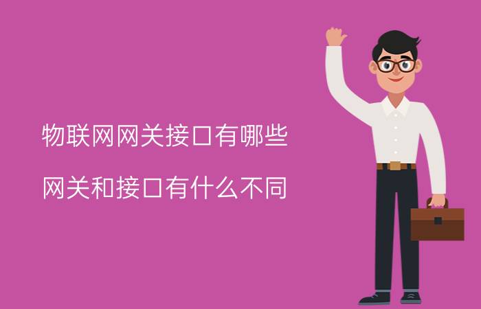 物联网网关接口有哪些 网关和接口有什么不同？